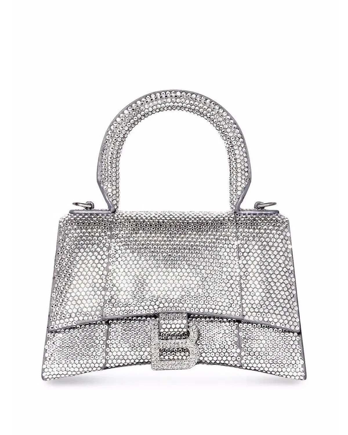 Balenciaga Crystal Embellished Hourglass Tote Bag Grey for rent on The Volte - main image