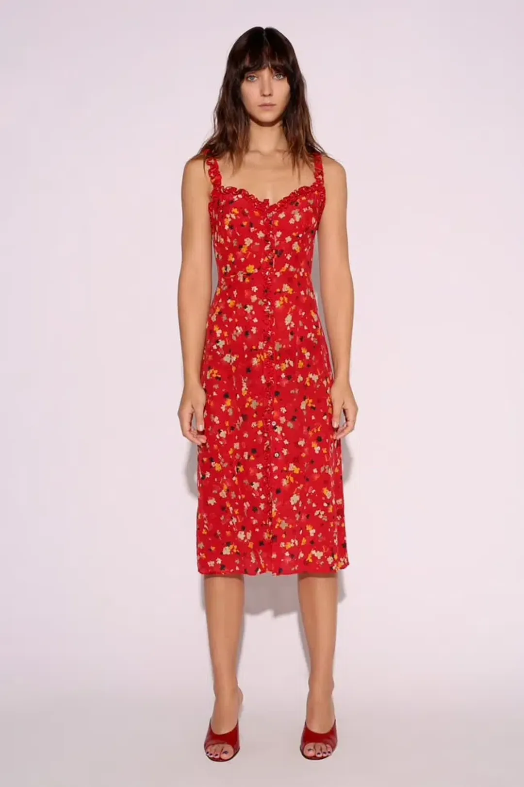 Realisation Par The Juliet Midi Dress Rouge Fleur Size XXS / Au 4 for rent on The Volte - main image
