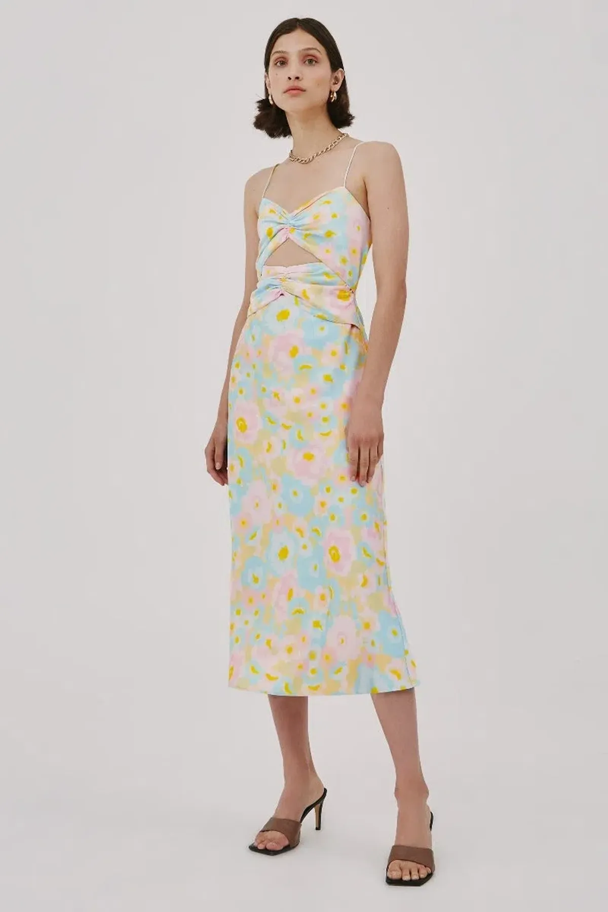 C/MEO Collective Contempo Short Sleeve Dress Butter Blurred Floral Size XXS / Au 4 for rent on The Volte - main image