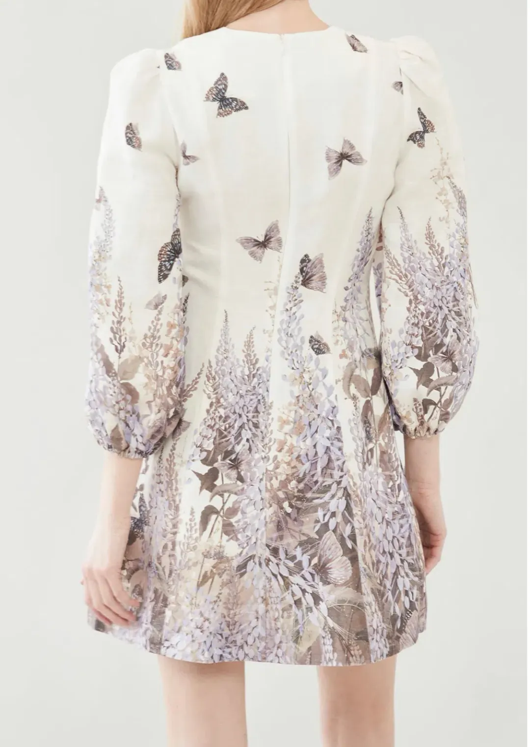 Zimmermann The Luminous Butterfly Mini Dress in Ivory Size 0/Au 8 for rent on The Volte - main image