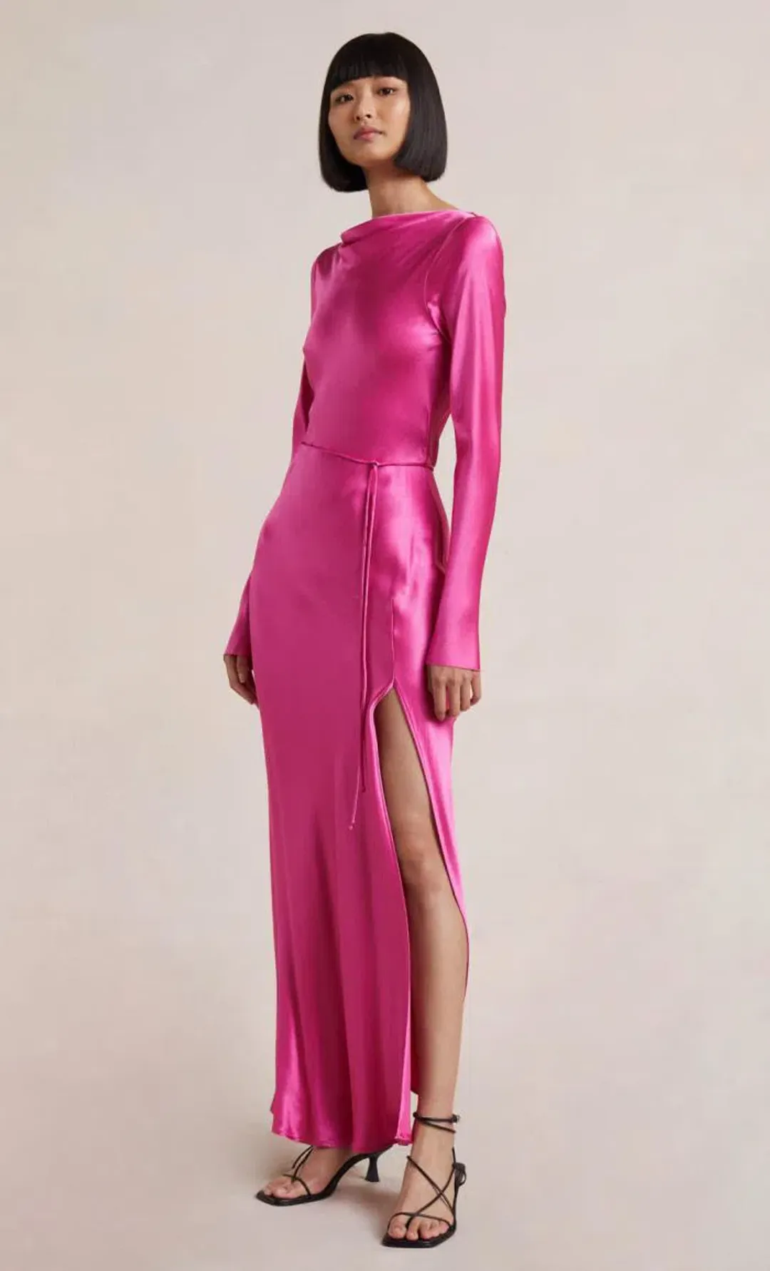Bec & Bridge Moon Dance Long Sleeve Maxi Dress Deep Pink Size 8  for rent on The Volte - main image