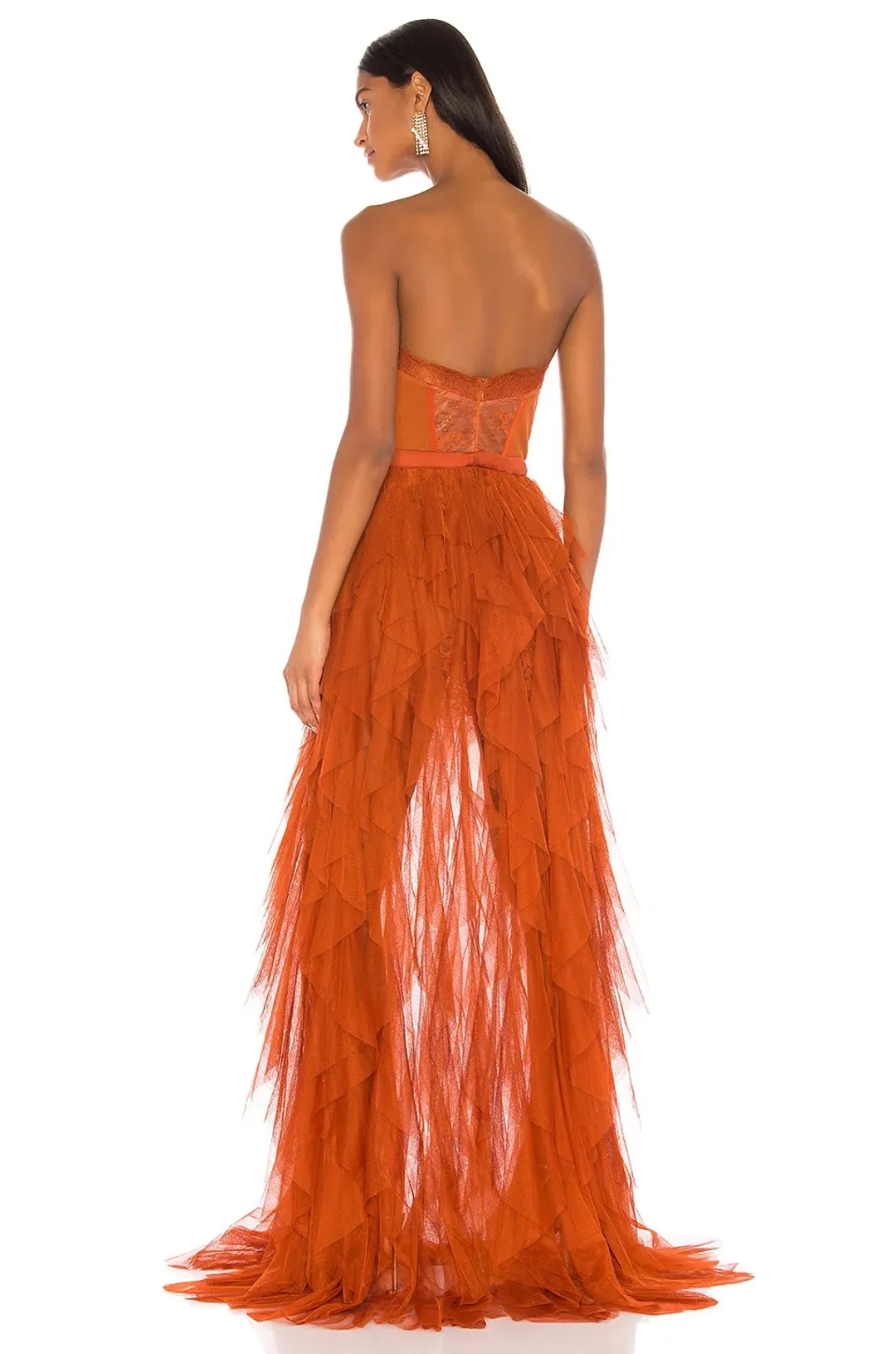 For Love and Lemons orange Bustier Orange Gown Size 8 for rent on The Volte - main image