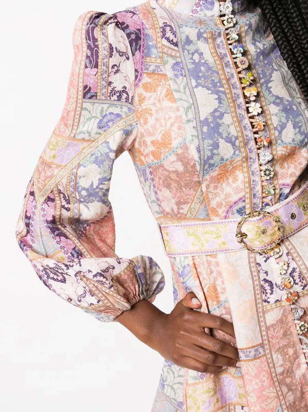 Zimmermann The Kaleidoscope Buttoned Mini in Multi Swirl Floral Size 4/Au 16 for rent on The Volte - main image