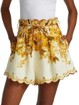 Zimmermann Aliane Scallop Shorts Floral Size 0 / AU 8 for rent on The Volte - image 2