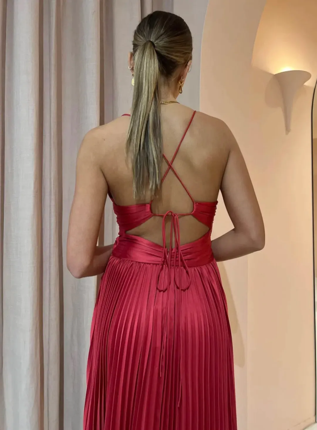 Issy Orla Dress in Berry Red Size 8 for rent on The Volte - main image