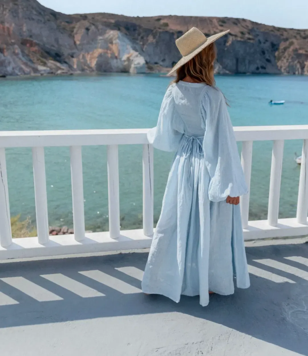 Kinga Csilla Mascali Linen Dress Blue Size 8 for rent on The Volte - main image