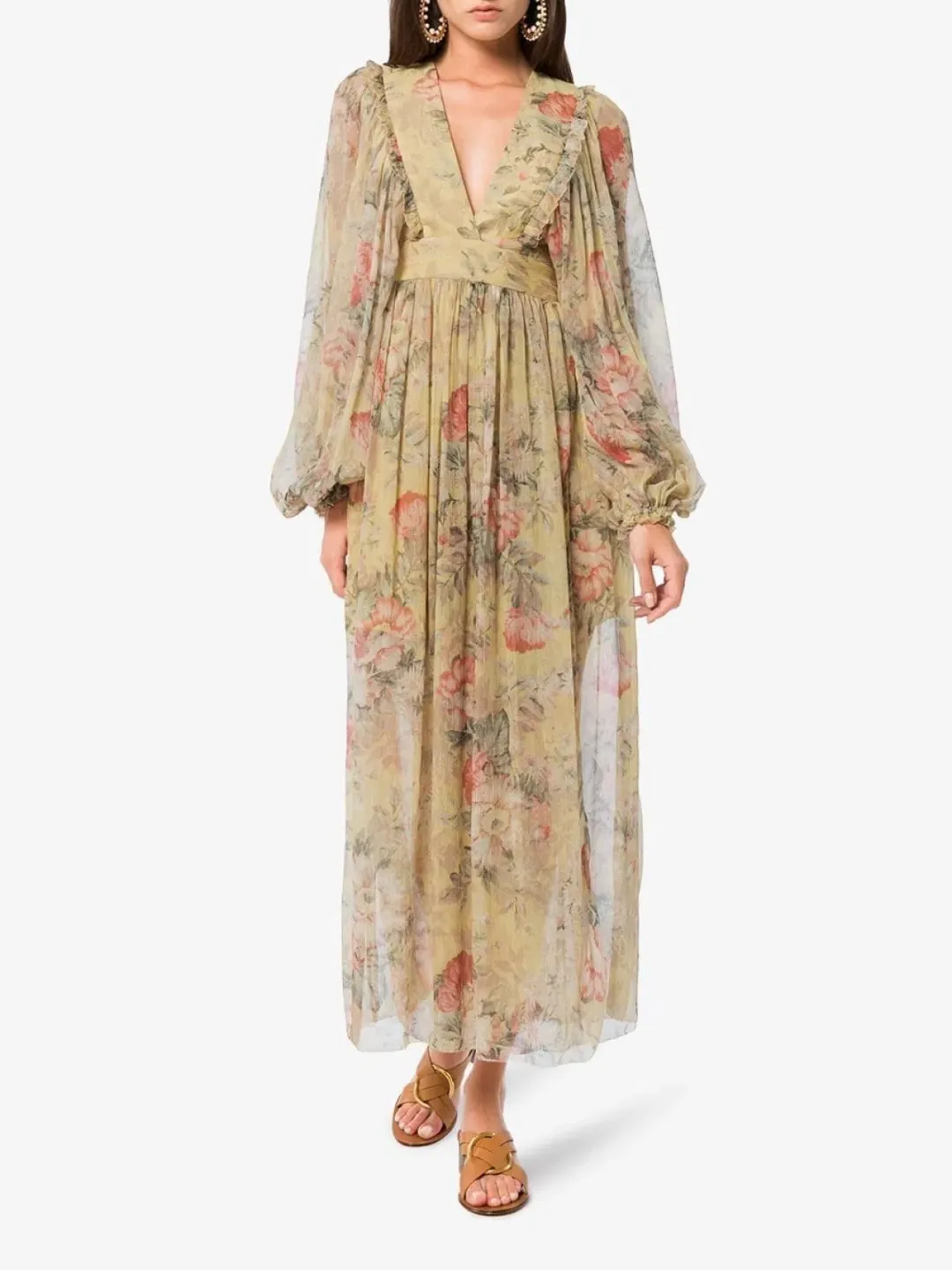 Zimmermann Melody Wrap Maxi Dress Floral Size 1/ AU 10 for rent on The Volte - main image