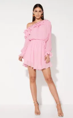 Mossman  A Slice of Heaven Mini Dress Pink Size 8 for rent on The Volte - image 1