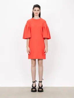 Veronika Maine Stretch Cloque Shift Dress Red/Orange Size 6 / XS for rent on The Volte - image 1