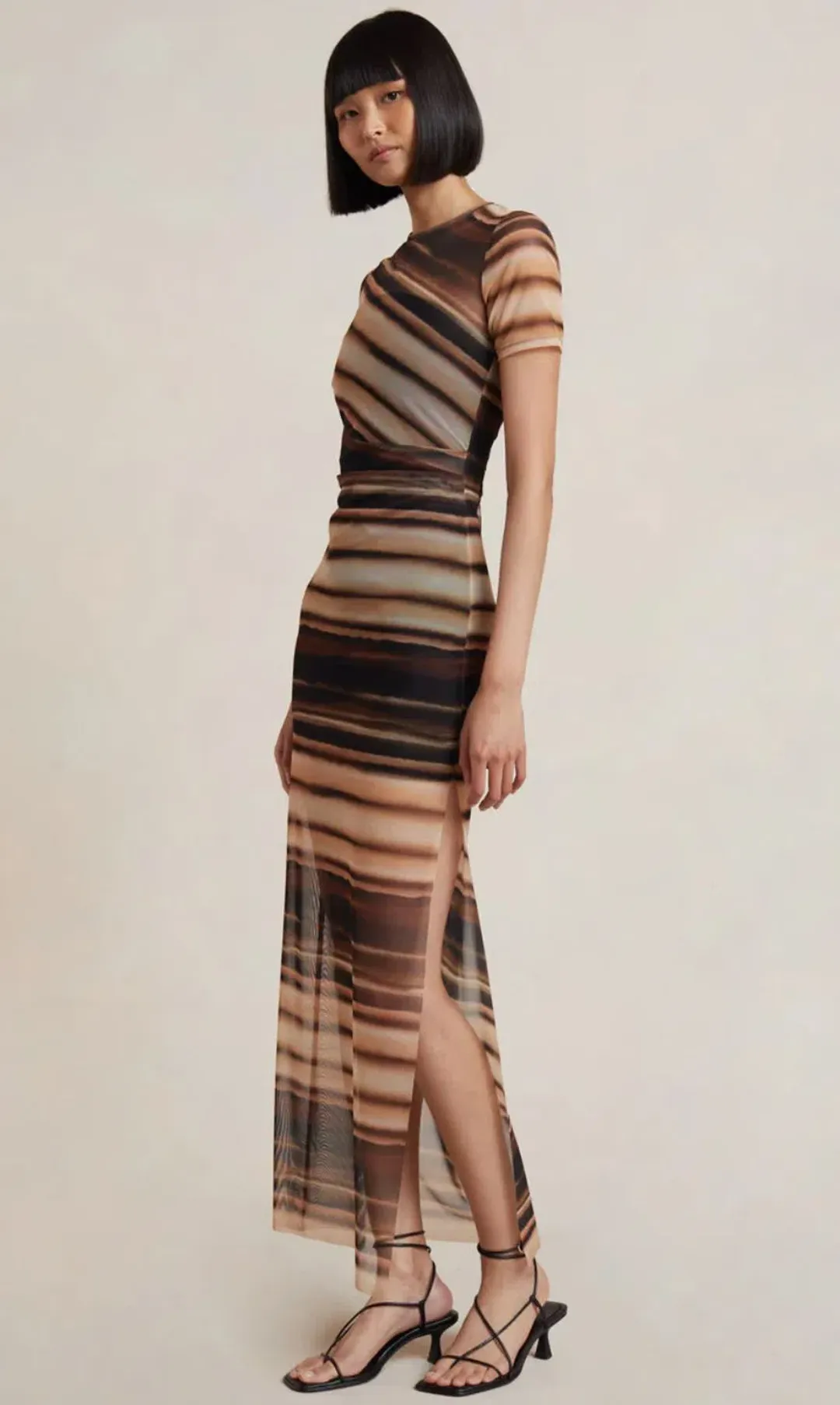 Bec & Bridge Watercolour Short Sleeve Maxi Dress Print Size 8  for rent on The Volte - main image