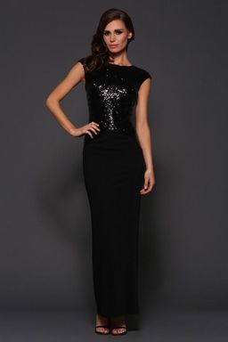 Elle Zeitoune Black Sequin Ruby Dress Black Size 10 for rent on The Volte - image 1