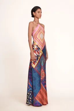 Staud Cubism Dress in Patchwork Foulard Print Size 6 for rent on The Volte - image 2
