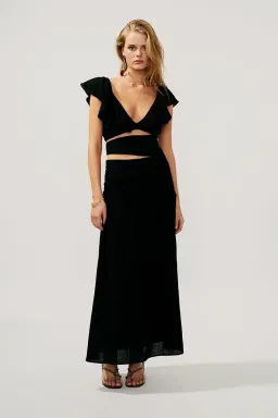 Suboo Alva Rouched Cut Out Maxi Black Size S/ AU 8 for rent on The Volte - image 1