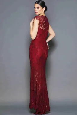 Elle Zeitoune Demi Gown Wine Size 14 for rent on The Volte - image 2