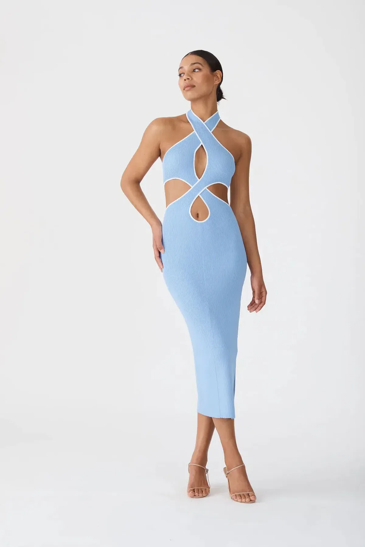 San Sloane The Monica Midi Dress Blue Size 10  for rent on The Volte - main image