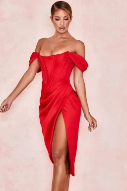House of CB Loretta Midi Dress Red Size 12 for rent on The Volte - image 2