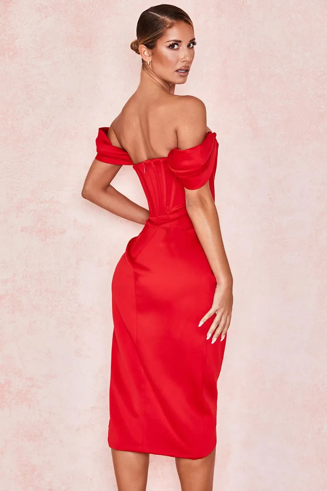 House of CB Loretta Midi Dress Red Size 12 for rent on The Volte - main image