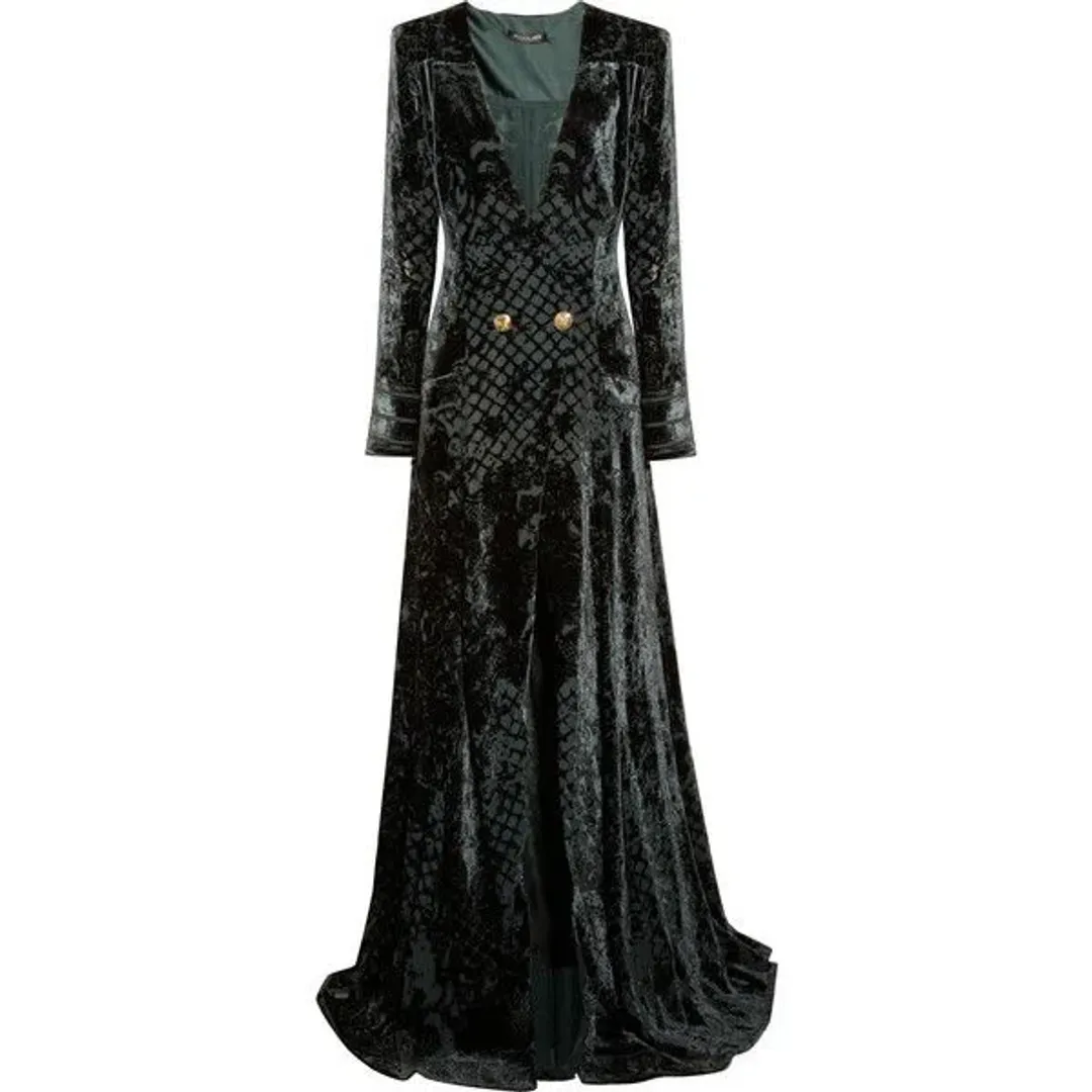 Balmain Devore Gown Black Size 10  for rent on The Volte - main image