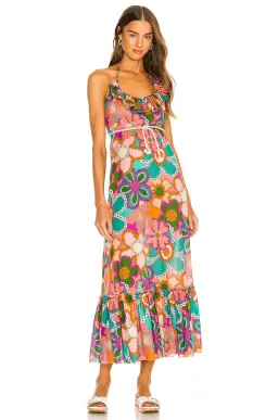 Zimmermann Lola Frill Picnic Dress Purple Floral Size 1/Au 8 for rent on The Volte - image 1