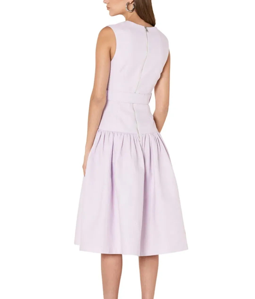 By Johnny Belted V Drop Dress Lilac Size 10 for rent on The Volte - main image
