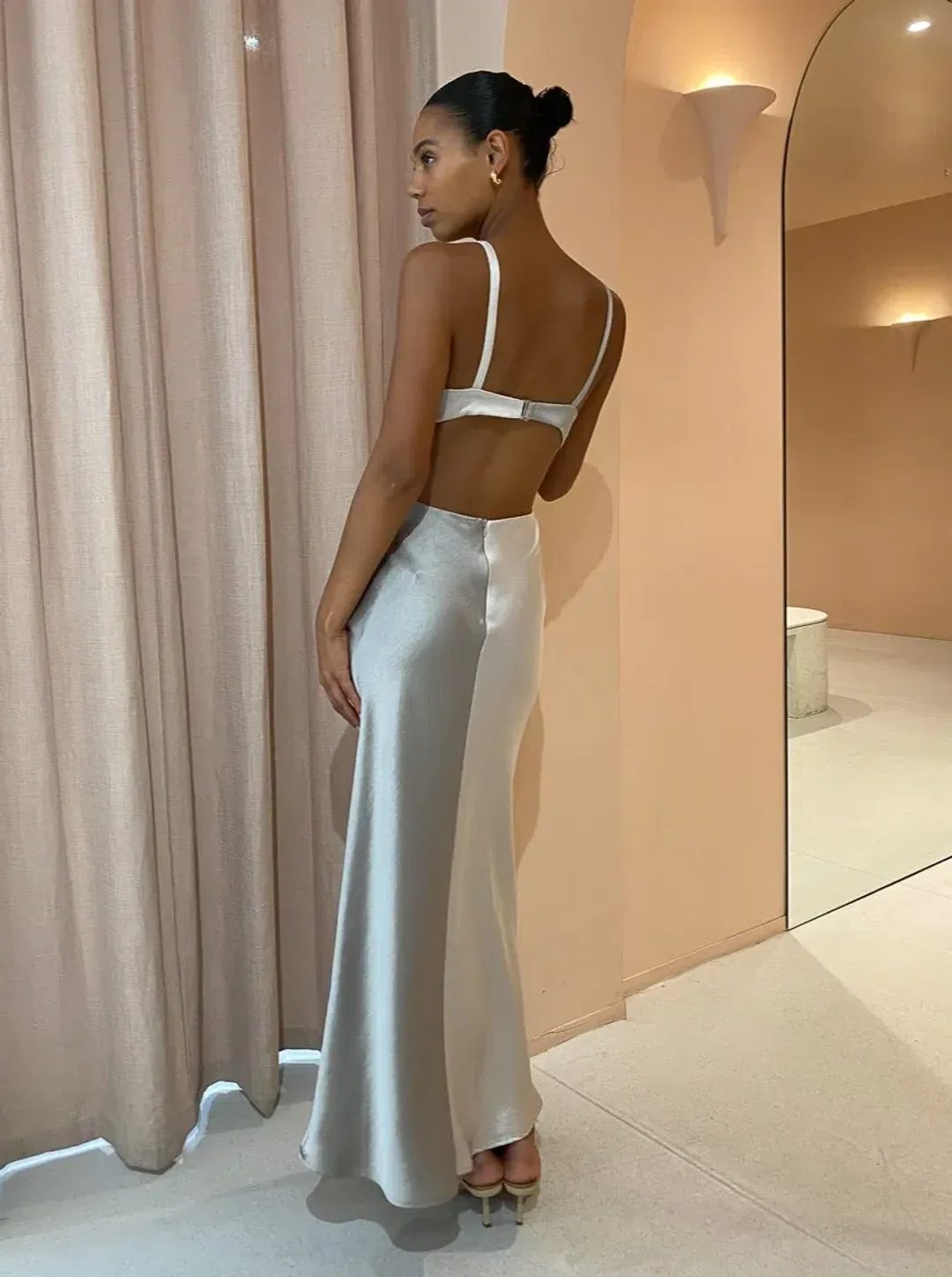 Bec & Bridge Felix V Maxi Dress Stone Size 8 for rent on The Volte - main image