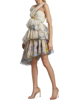Zimmermann Rhythmic Asymmetric Mini Dress Citrus Garden Size 0P/Size 6  for rent on The Volte - image 2