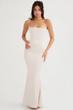 House of CB Olivette Crystal Satin Maxi Dress White Size 10 for rent on The Volte - image 1