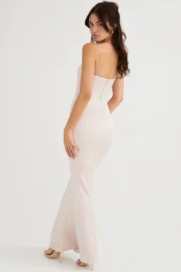 House of CB Olivette Crystal Satin Maxi Dress White Size 10 for rent on The Volte - image 3