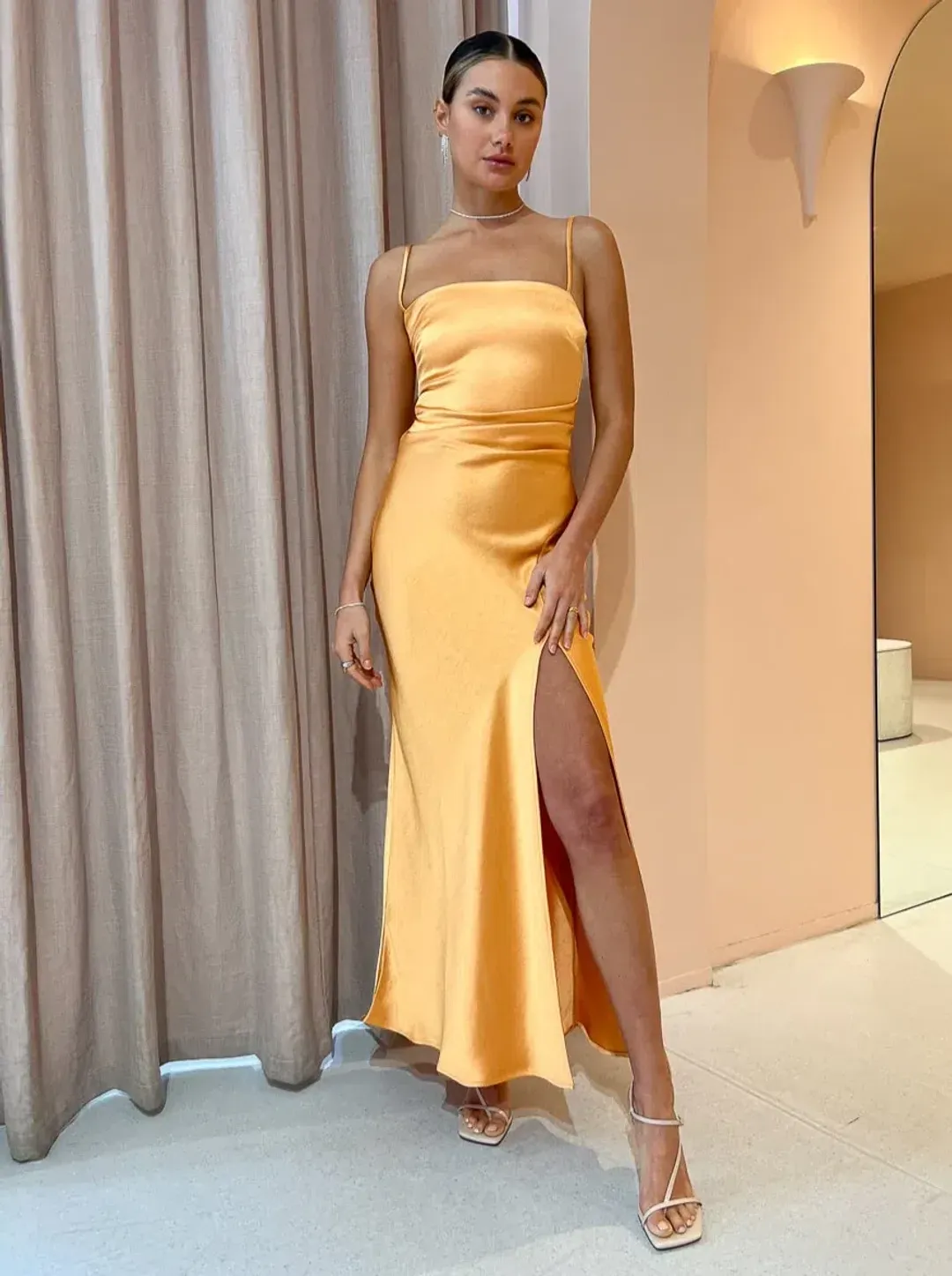 Bec and Bridge Nadia Maxi Dress Gold Size 10 for rent on The Volte - main image