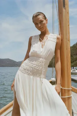 Shona Joy Delphine Sleeveless Midi Dress Cream Size 8 for rent on The Volte - image 3