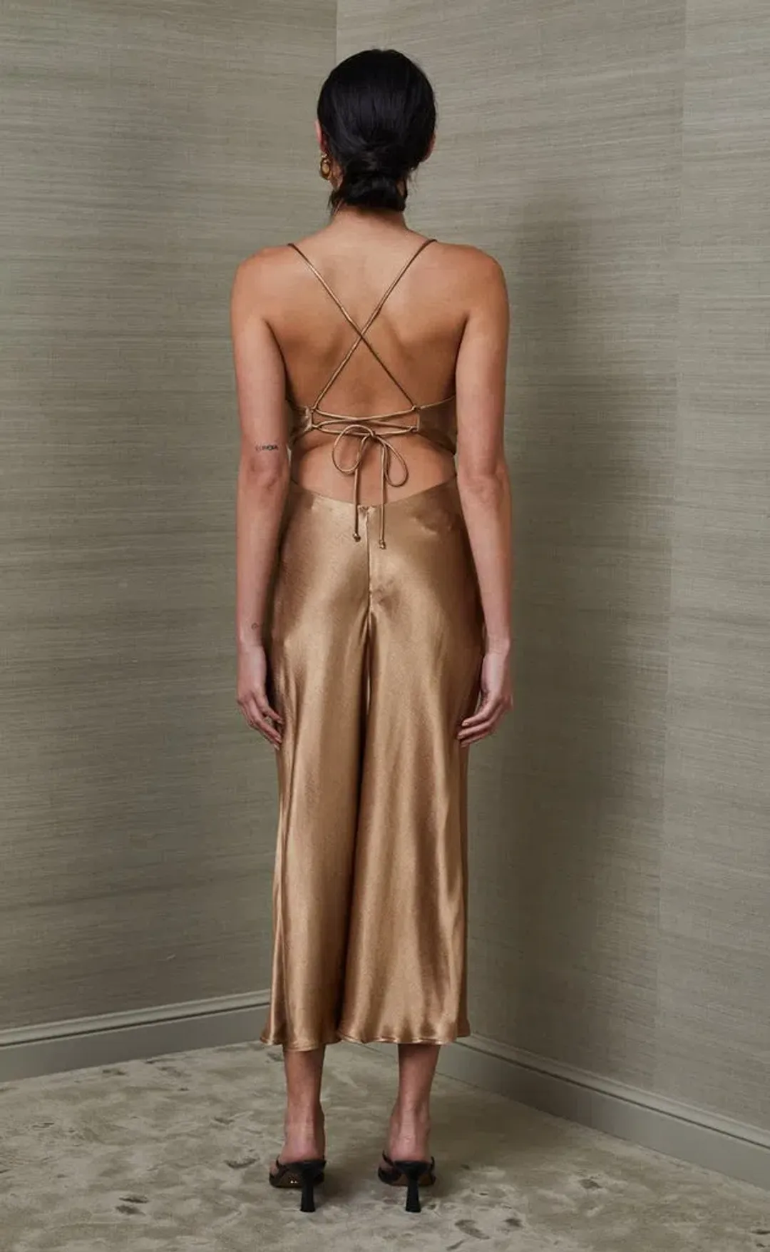 Bec and Bridge Aubrey Dress Gold Size 8 for rent on The Volte - main image