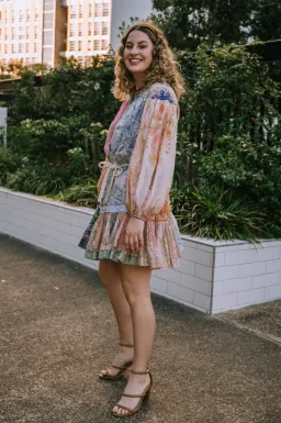 Zimmermann Anneke Spliced Lantern Mini Dress Print Size 4/ AU 16 for rent on The Volte - image 3