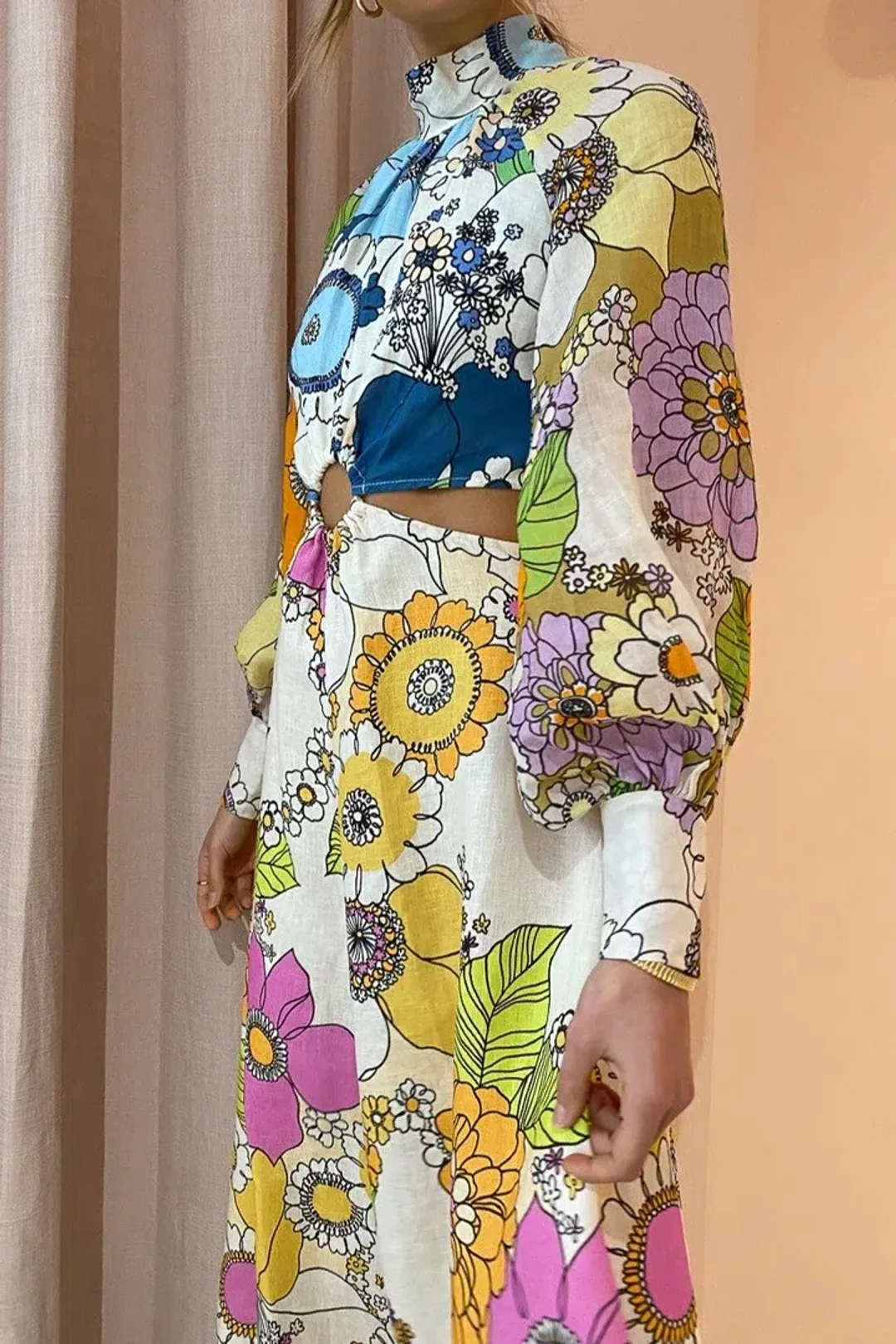 Alemais Farrah Cut Out Midi Dress Multi Size 10  for rent on The Volte - main image