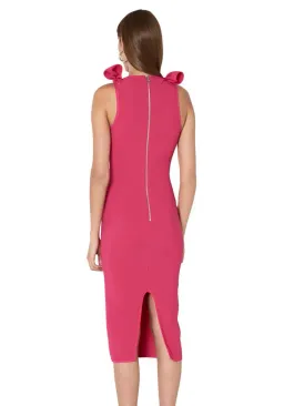 By Johnny V Neck Bow Shoulder Dress Pink Size 10  for rent on The Volte - image 2