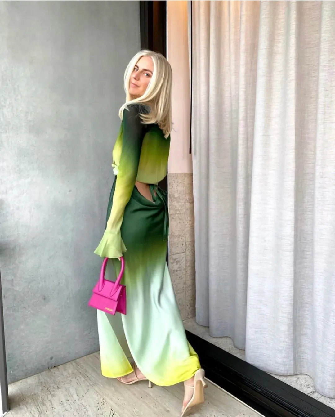 Rat & Boa Cypress Shirt and Skirt Set Dip-dyed Green Size XS/S for rent on The Volte - main image