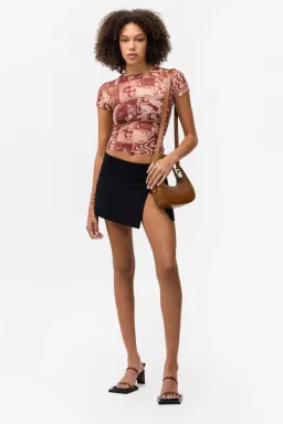 Miaou Mini Tee in Wanted Red Size Small/Au 8  for rent on The Volte - image 1