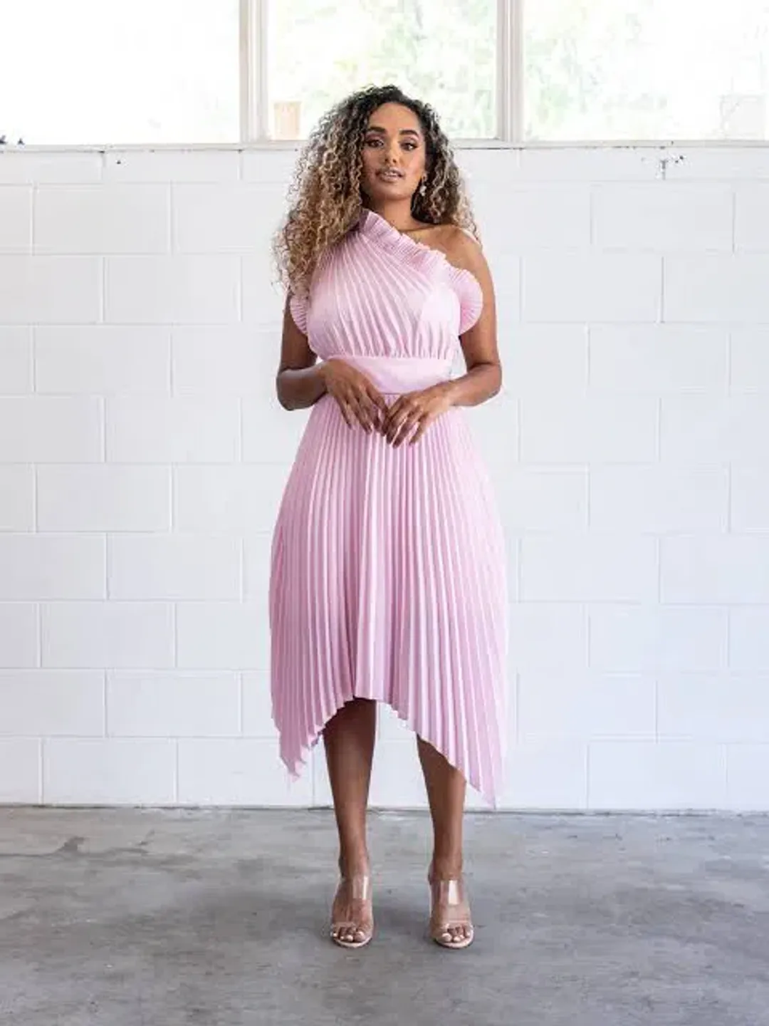 Mossman The Lady Like Midi Dress Pink Size 10 for rent on The Volte - main image