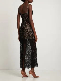 Self Portrait Lace Midi Dress Black Size 8 for rent on The Volte - image 2