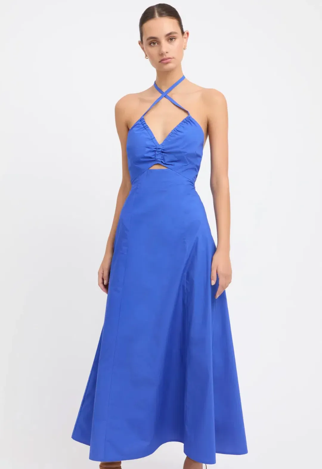 Kookai Poplin Halter Dress Blue Size 36 / Au 8 for rent on The Volte - main image