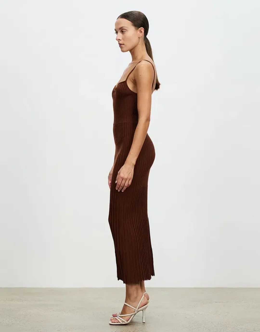 Lover Nina Midi Dress Brown Size 8 for rent on The Volte - main image