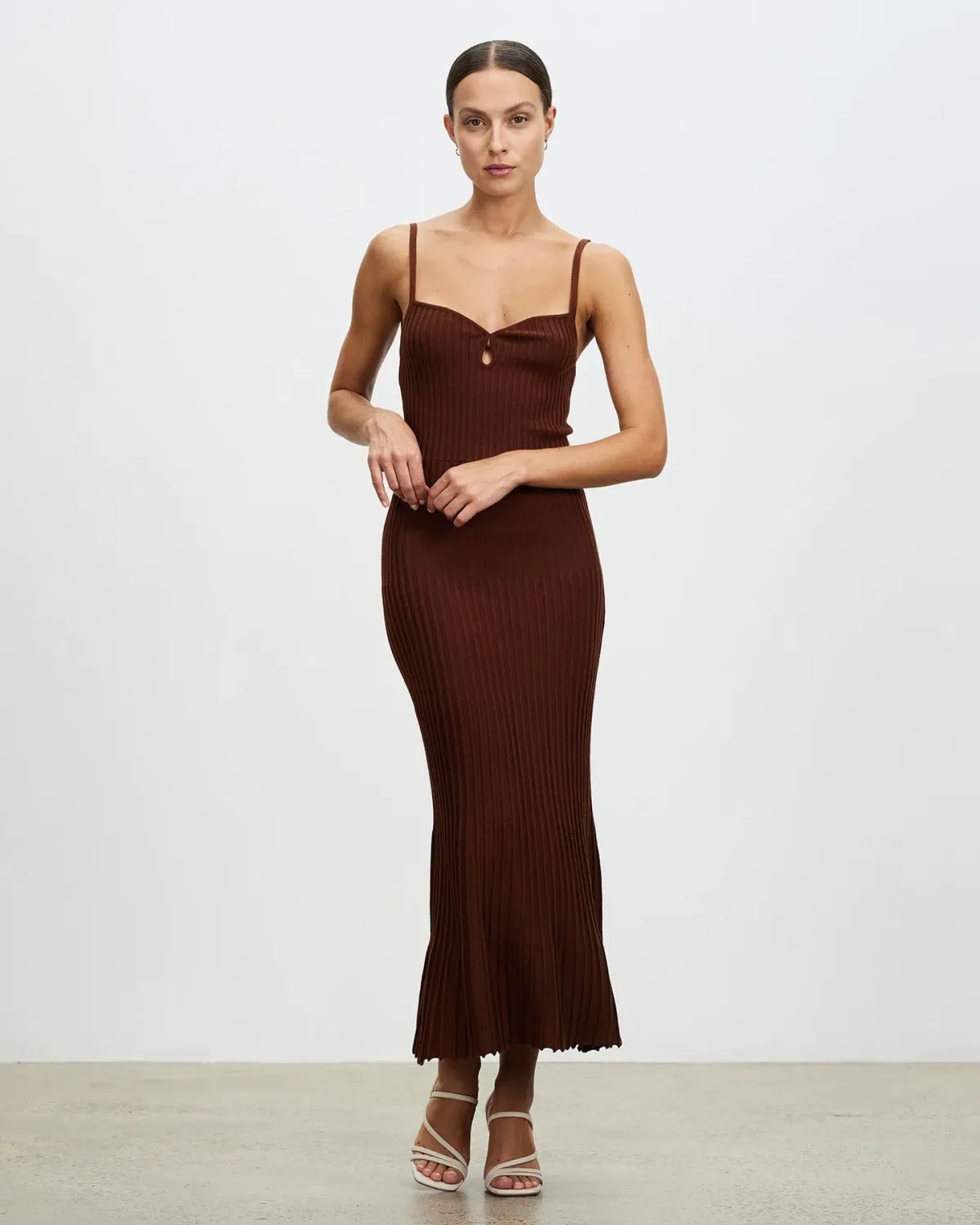 Lover Nina Midi Dress Brown Size 8 for rent on The Volte - main image
