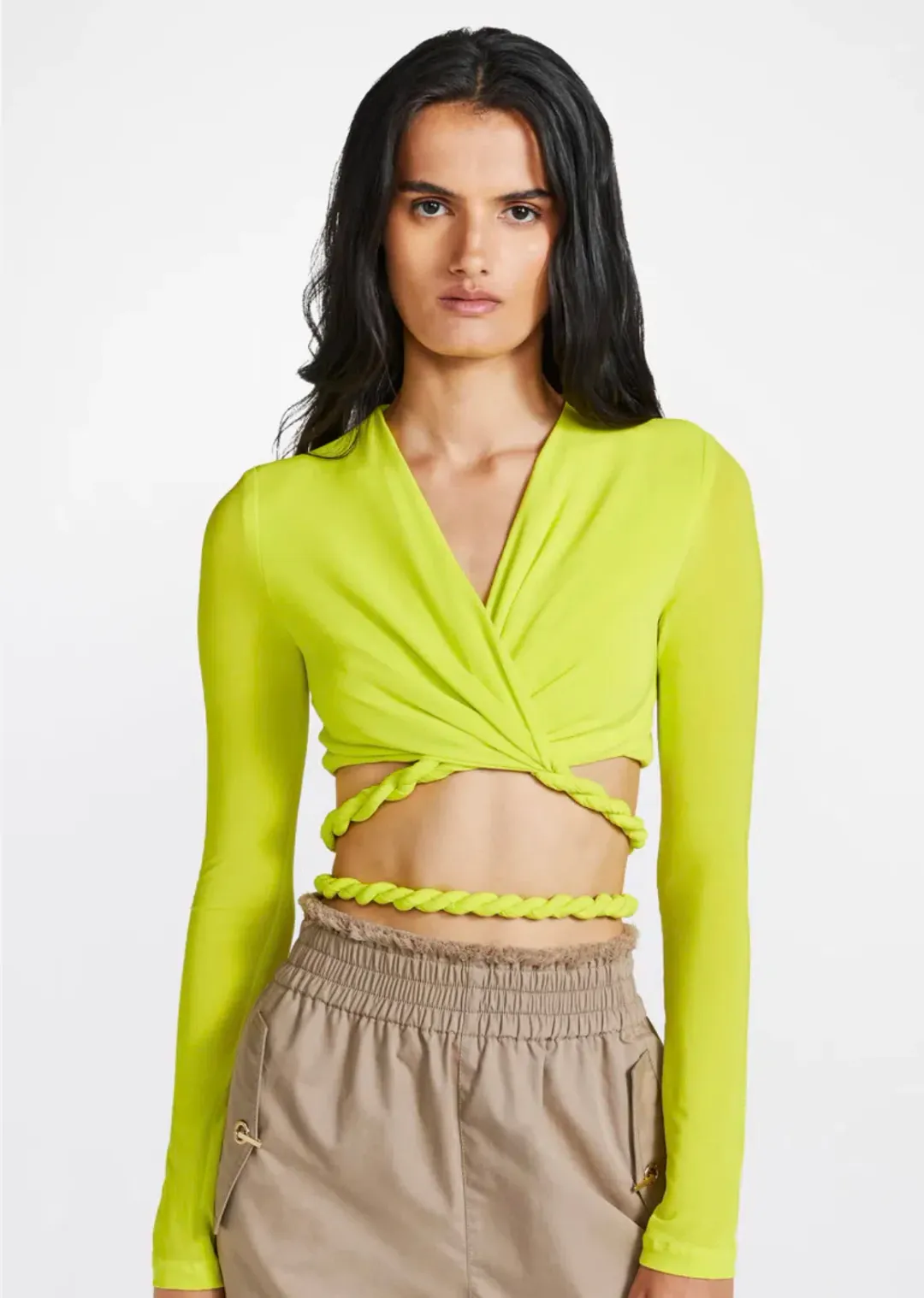 Dion Lee Rope Wrap Top Acid Yellow Size 4 for rent on The Volte - main image