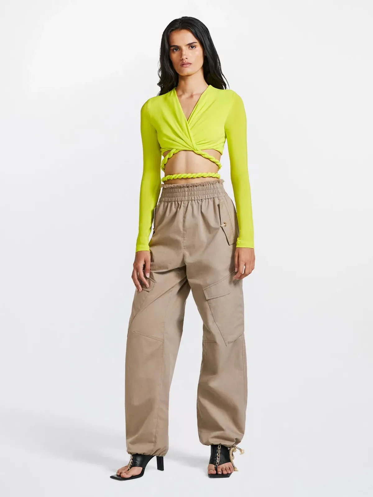 Dion Lee Rope Wrap Top Acid Yellow Size 4 for rent on The Volte - main image