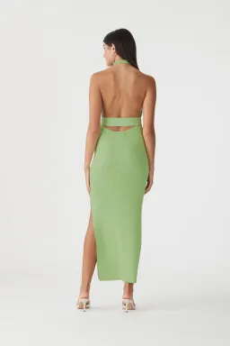San Sloane Drake Rib Midi Dress in Pistachio Green Size 8 for rent on The Volte - image 3