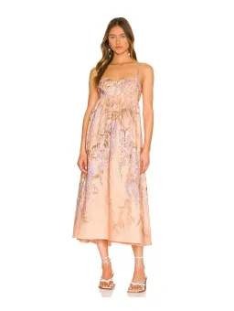 Zimmermann Rosa Bralette Midi Dress in Lilac Wisteria Floral Size 2/Au 12 for rent on The Volte - image 1