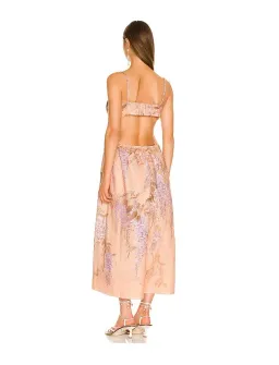 Zimmermann Rosa Bralette Midi Dress in Lilac Wisteria Floral Size 2/Au 12 for rent on The Volte - image 3