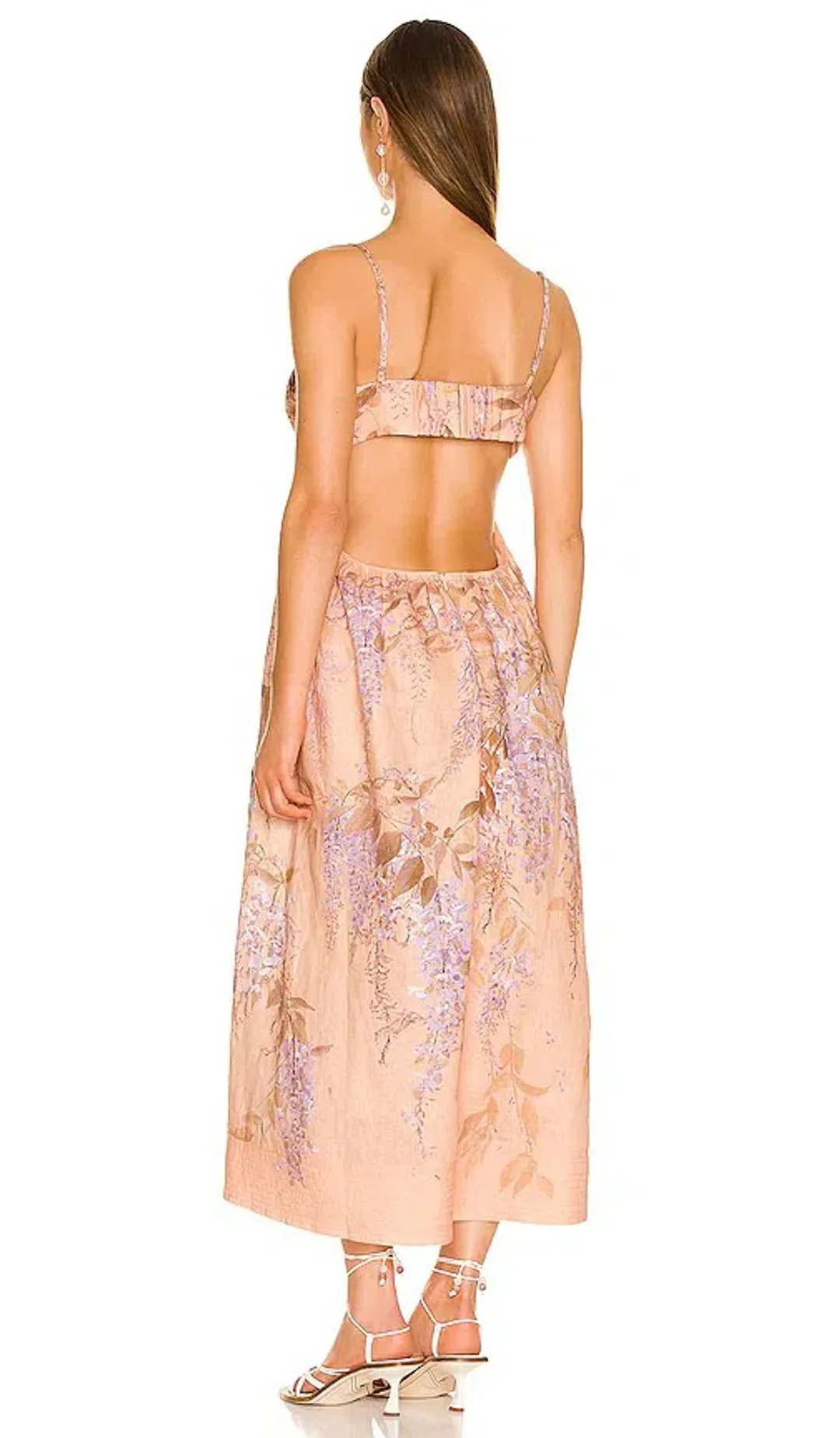 Zimmermann  Rosa Bralette Midi Dress in Lilac Wisteria Floral Size 3/Au 14 for rent on The Volte - main image