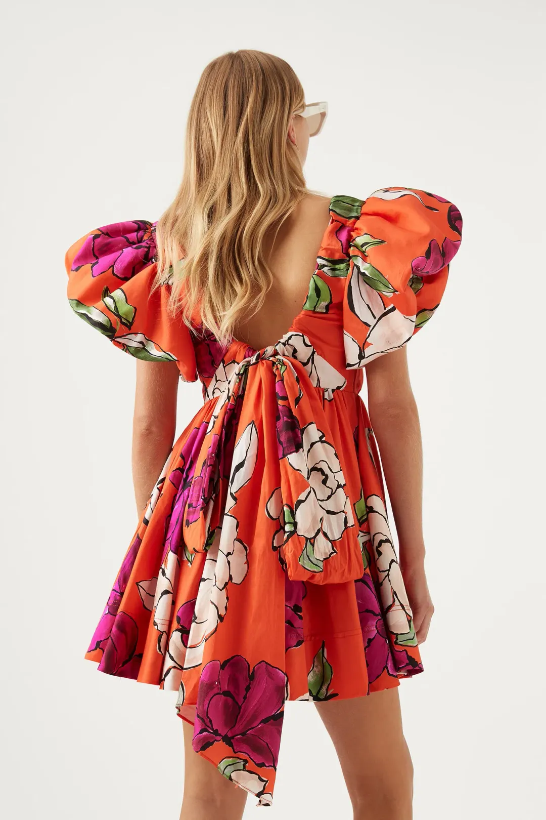 Aje Gretta Bow Back Mini Dress Floral Size 10 for rent on The Volte - main image