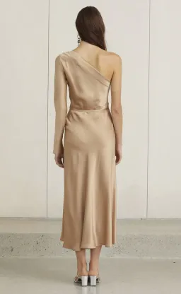 Bec and Bridge Classic One Shoulder Dress Gold Size 8 for rent on The Volte - image 3