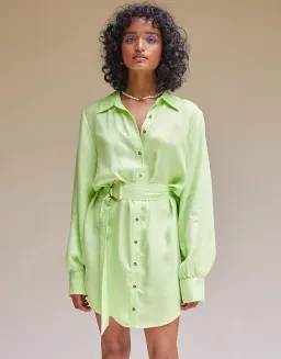 Suboo Sky Mini Shirt Dress Green Size S / Au 8 for rent on The Volte - image 2